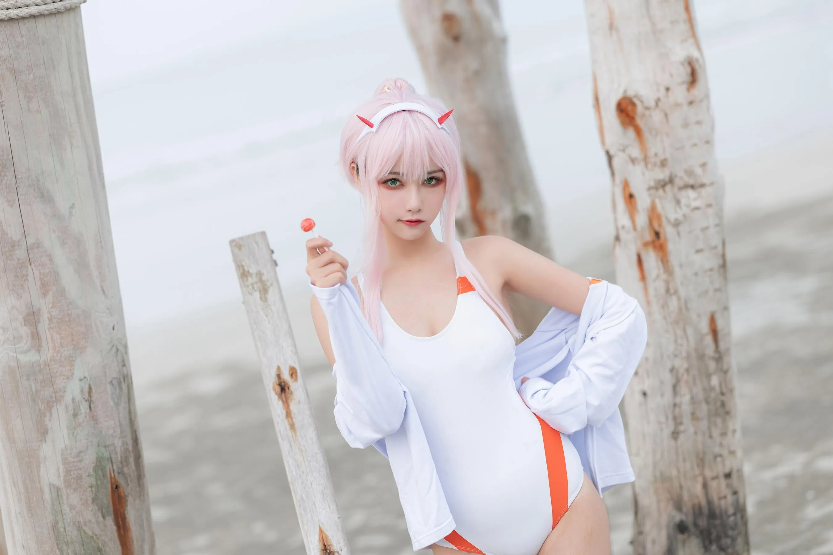 Momoko葵葵 – NO.36 DARLING in the FRANXX 02 泳装 兔女郎花嫁 [61P]插图7